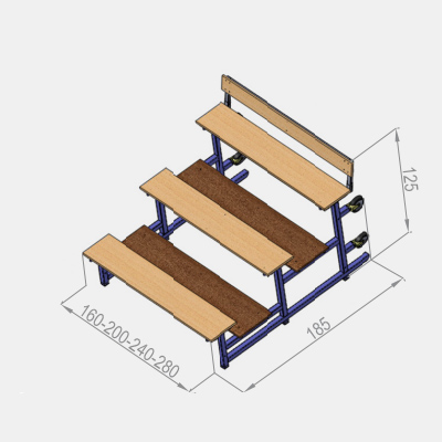 Katsomomodulien mitat /Sport System siirrettävä katsomo