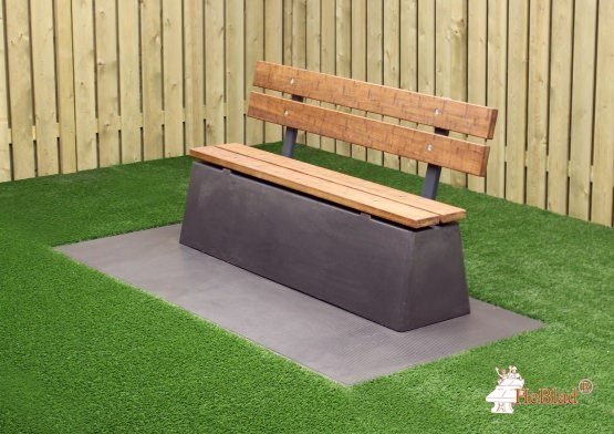Betoninen puistonpenkki Heblad Deluxe selkänojalla (Väri Betoni/Antrasiitti)